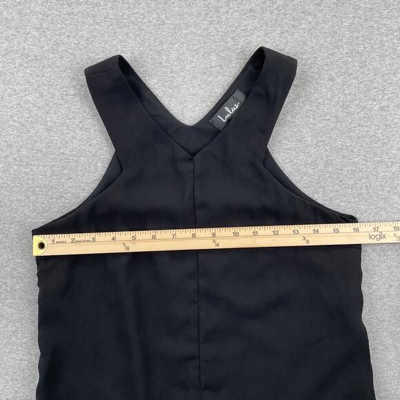 Lulus Party Time Sleeveless Top Size S Black High Neck Crossover Open Tulip Back - Picture 8 of 14